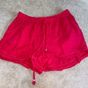 Red Flowy Shorts